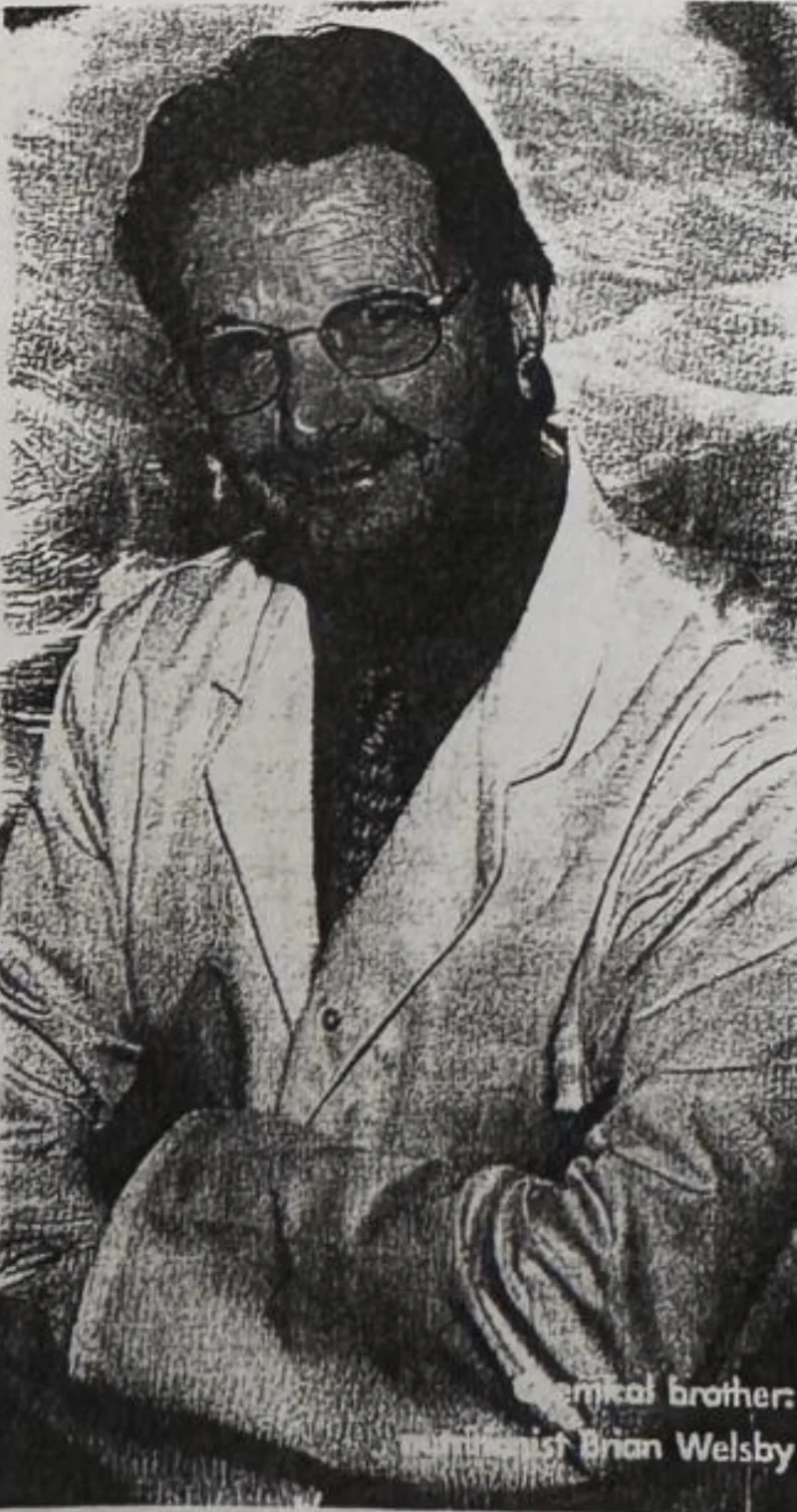 Archive newspaper photograph of biochemist Brian Welsby